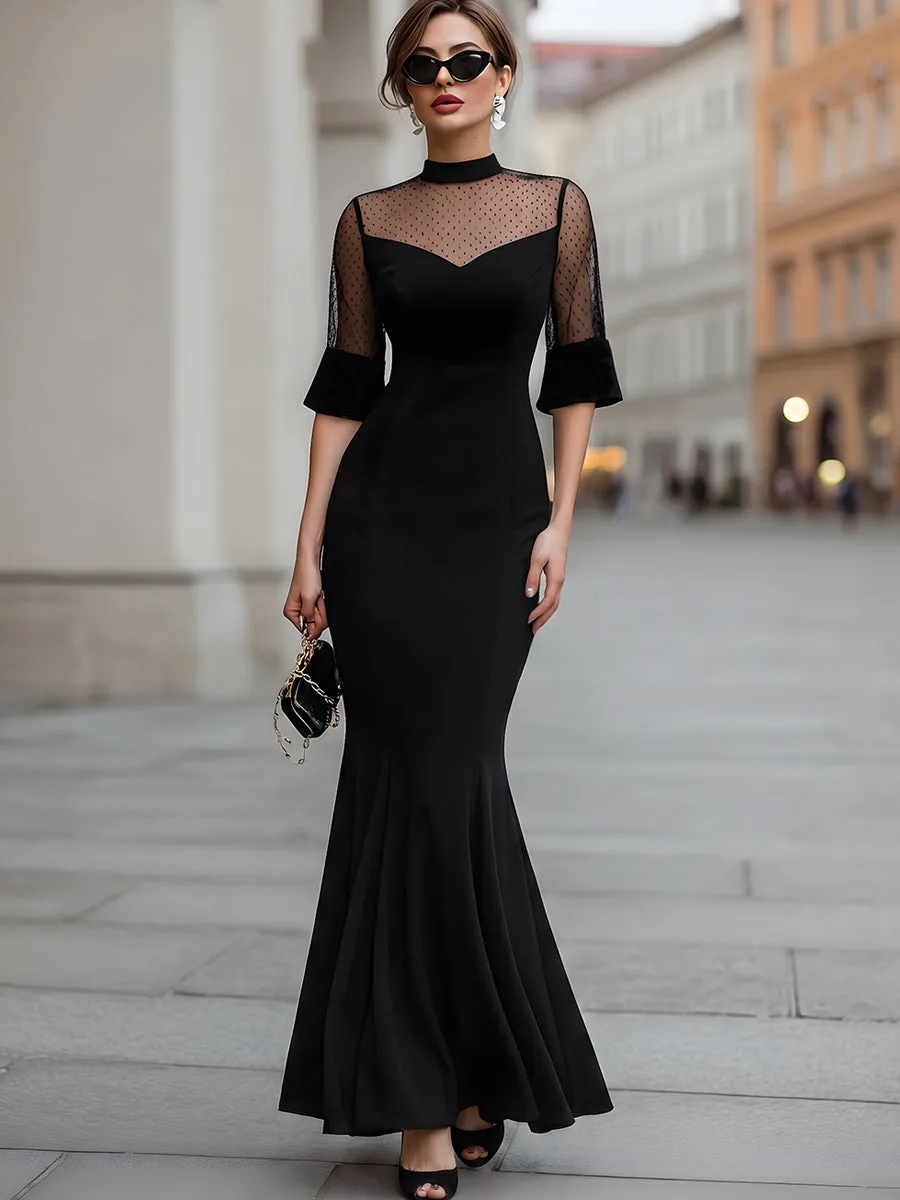 Polka Dot Mesh Mermaid Evening Gown sold by Mooyius product image thumbnail 2