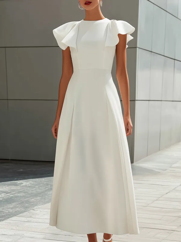 Ruffle Sleeve Structured A-Line Maxi Dress made by Mooyius