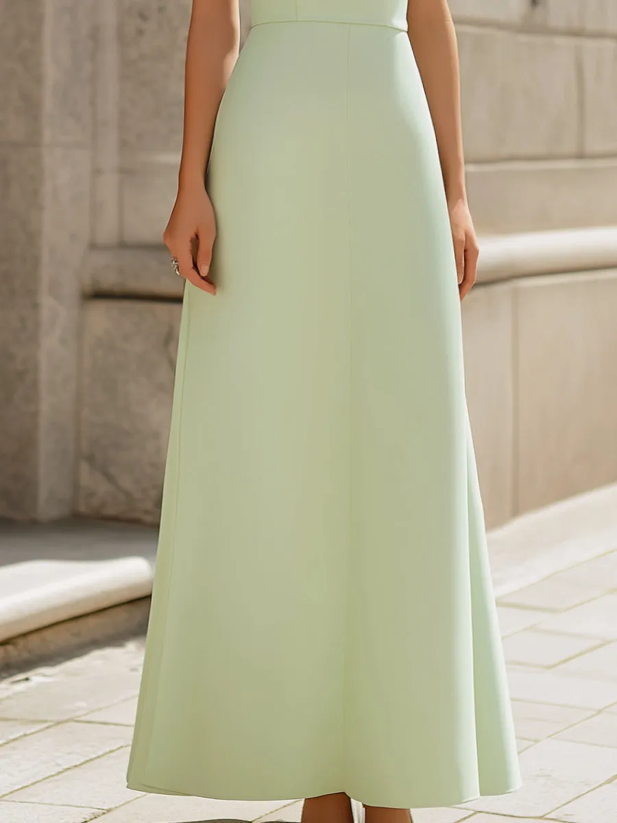 Sculpted Collar Sleeveless A-Line Maxi Dress sold by Mooyius product image thumbnail 3
