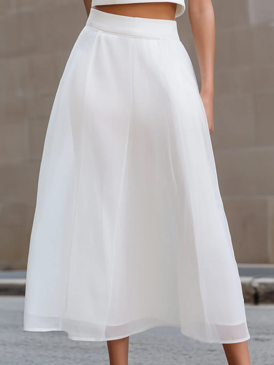 Sleeveless Cropped Top & Flowing Midi Skirt Two-Piece Set sold by Mooyius product image thumbnail 3