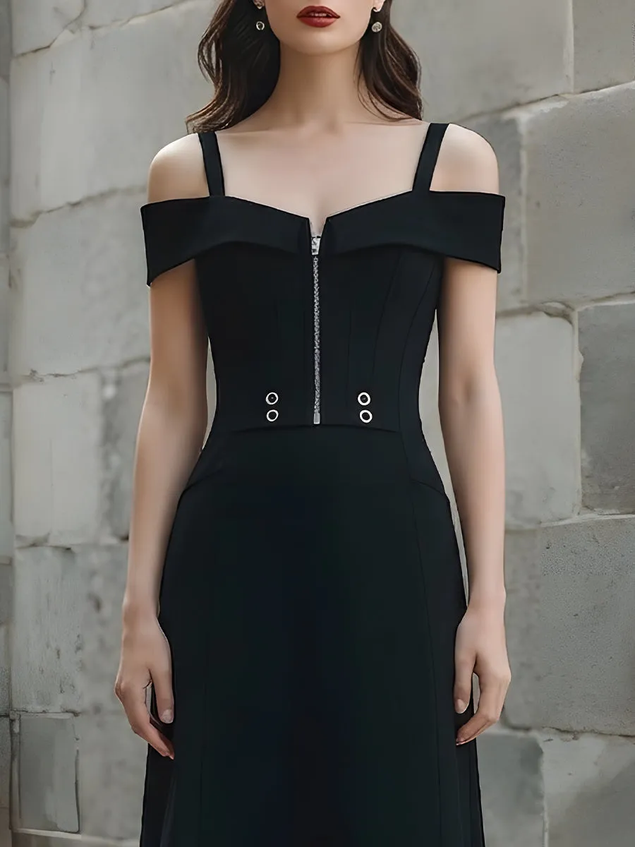 Off-Shoulder Strap Midi Dress sold by Mooyius product image thumbnail 2