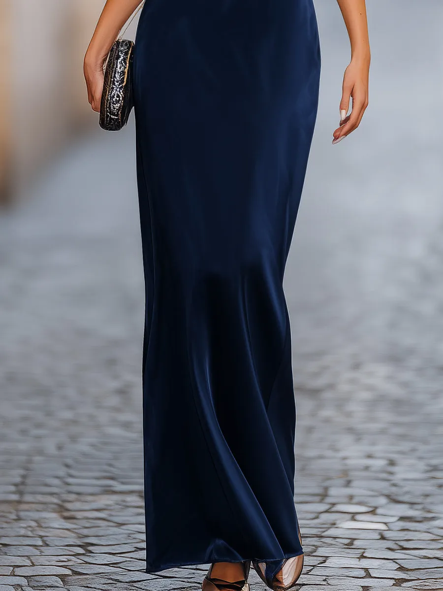 Relaxed Batwing Sleeve Fluid Column Maxi Dress sold by Mooyius product image thumbnail 4
