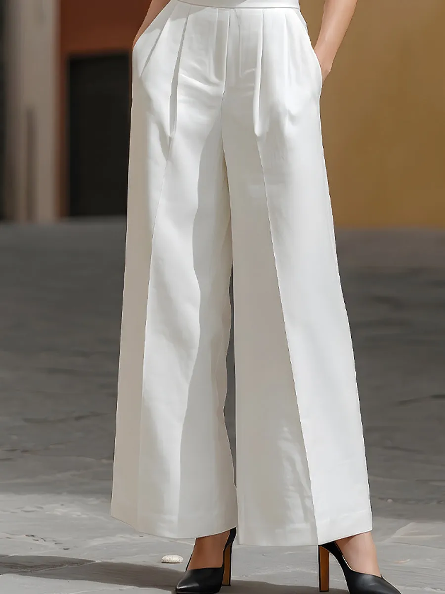 Double-Breasted Cropped Top & Wide-Leg Trouser Tailored Set sold by Mooyius product image thumbnail 3