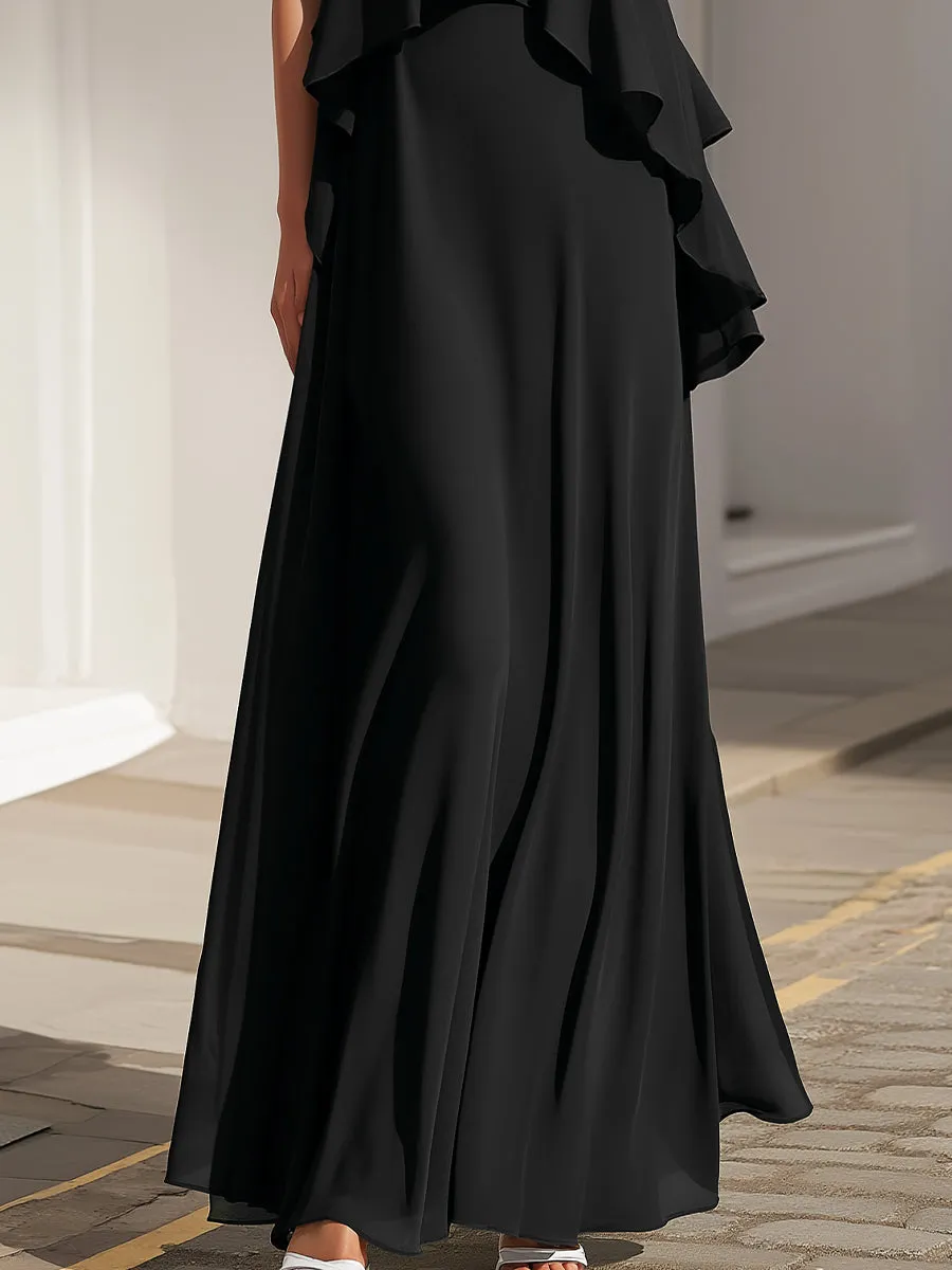 Sleeveless Layered Ruffle Flowing Maxi Dress sold by Mooyius product image thumbnail 3