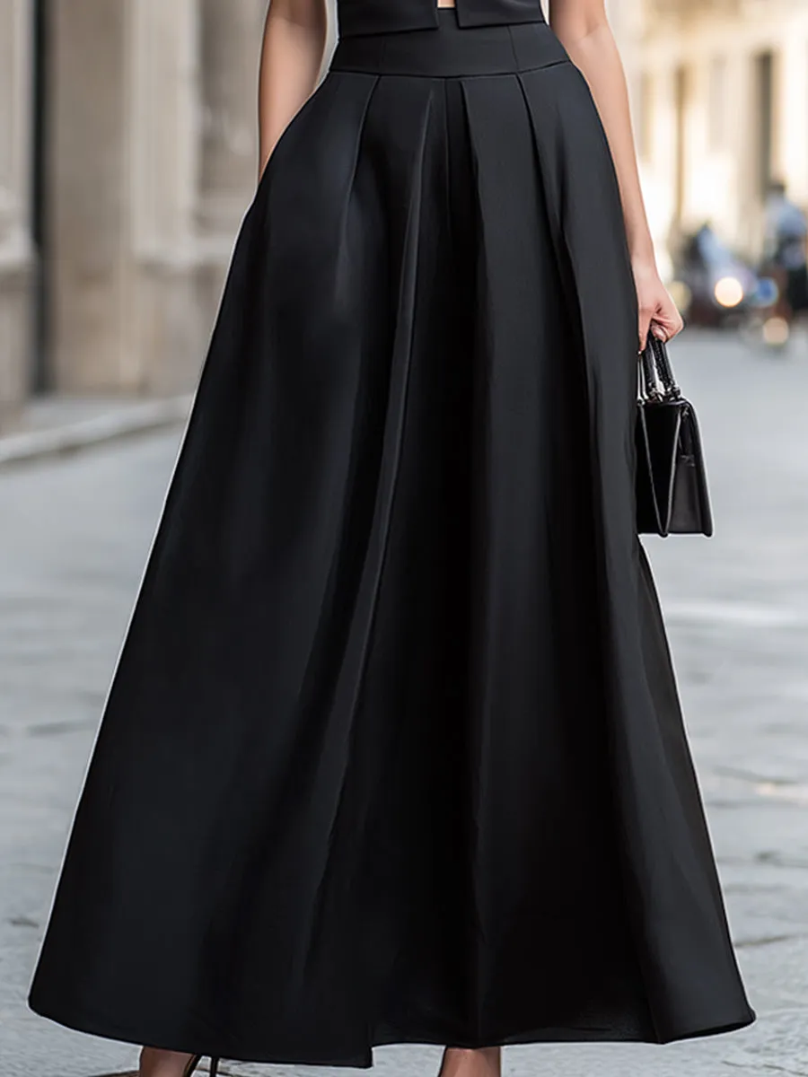 Square Neck Cutout Waist Structured A-Line Midi Dress sold by Mooyius product image thumbnail 4
