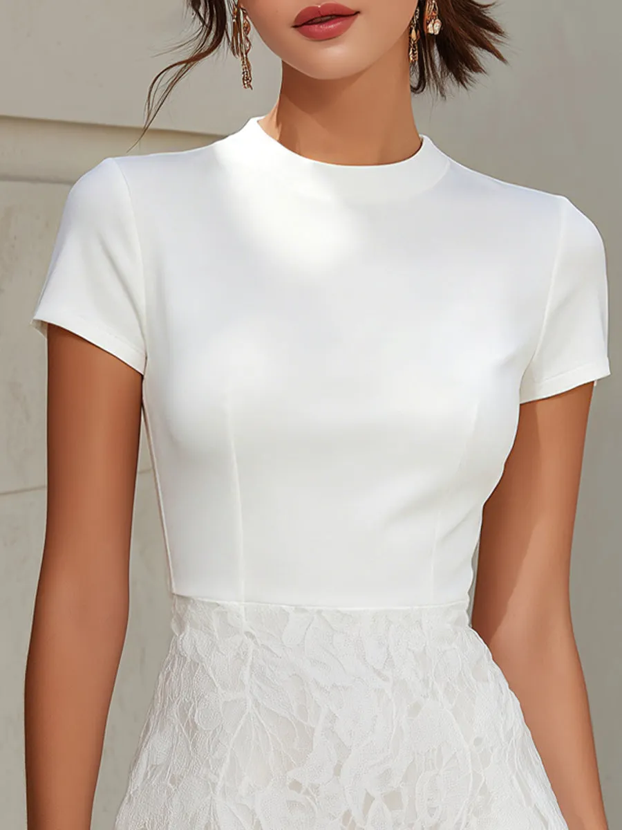 Minimalist Fitted Top And Lace Mini Skirt Dress sold by Mooyius product image thumbnail 2