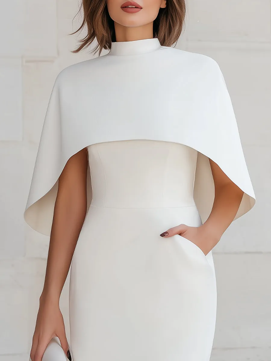 Capelet High-Neck Sleeveless Bodycon Mini Dress Two-Piece Set sold by Mooyius product image thumbnail 3