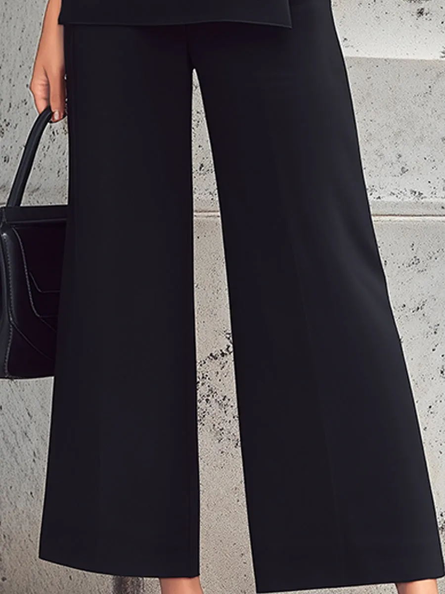 High Neck Pleated Front Sleeveless Top And Wide-Leg Pants Set sold by Mooyius product image thumbnail 3
