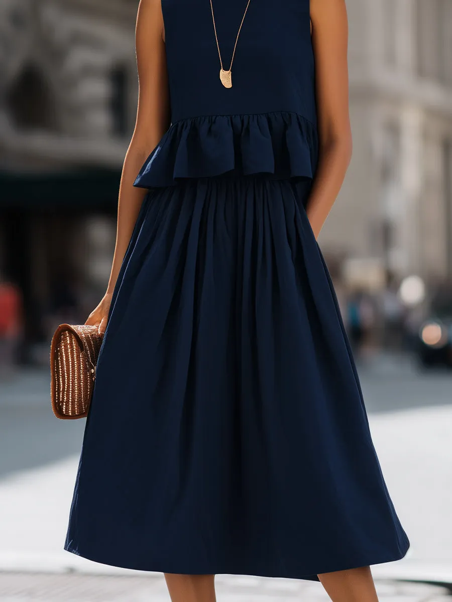 Sleeveless Ruffle Peplum Midi Dress Set sold by Mooyius product image thumbnail 4