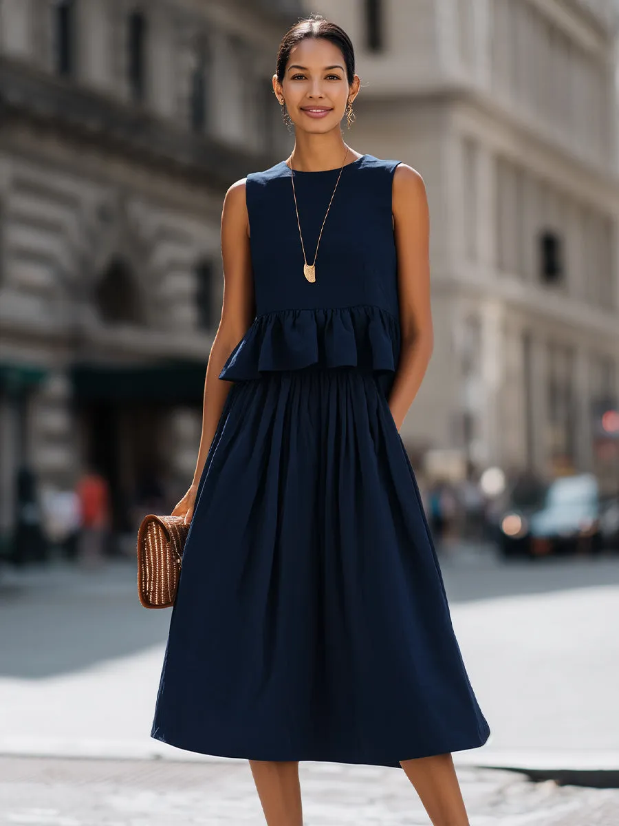 Sleeveless Ruffle Peplum Midi Dress Set sold by Mooyius product image thumbnail 2