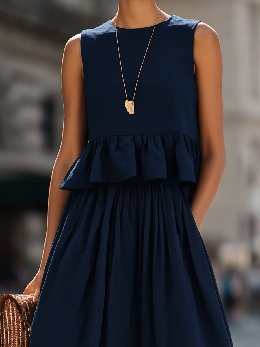 Sleeveless Ruffle Peplum Midi Dress Set sold by Mooyius product image thumbnail 3