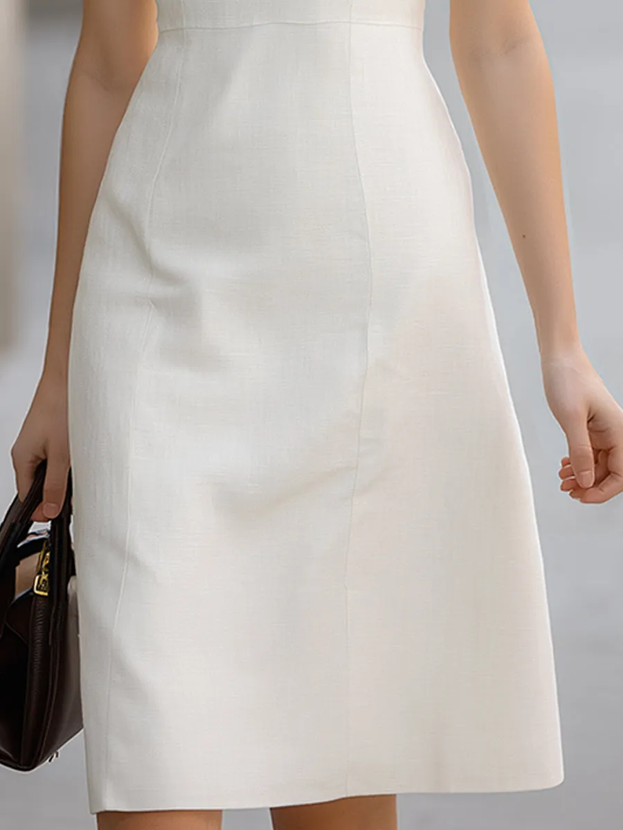 Minimalist Halter Neck Tailored Sheath Dress sold by Mooyius product image thumbnail 3