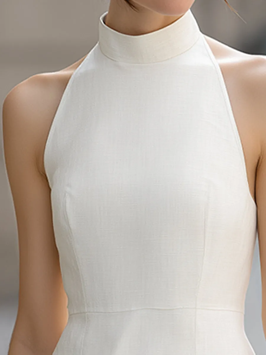 Minimalist Halter Neck Tailored Sheath Dress sold by Mooyius product image thumbnail 4