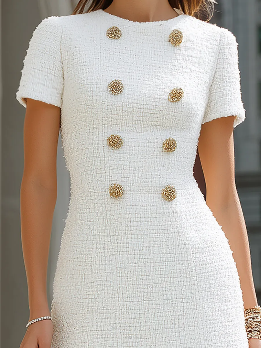 Textured Double-Breasted Mini Dress sold by Mooyius product image thumbnail 2