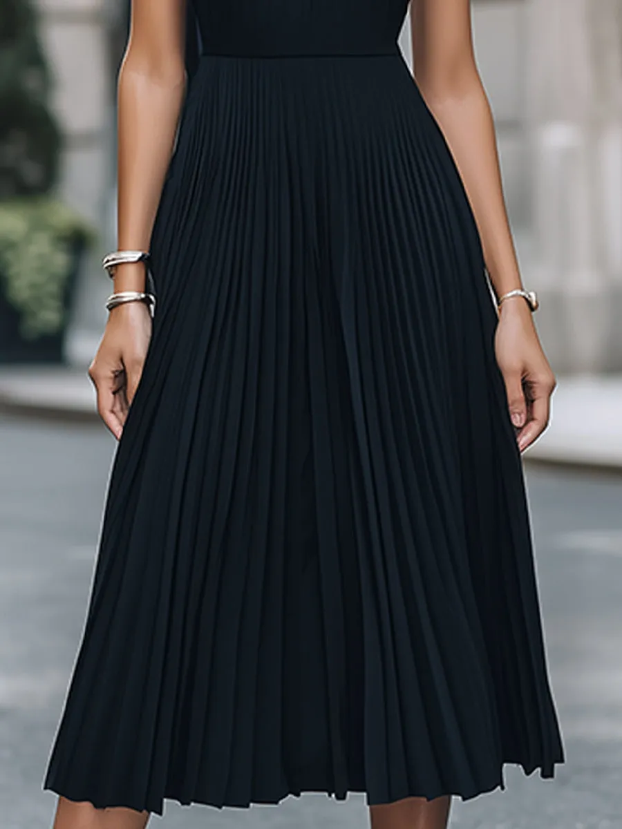 Pleated Halter Neck Midi Dress sold by Mooyius product image thumbnail 3
