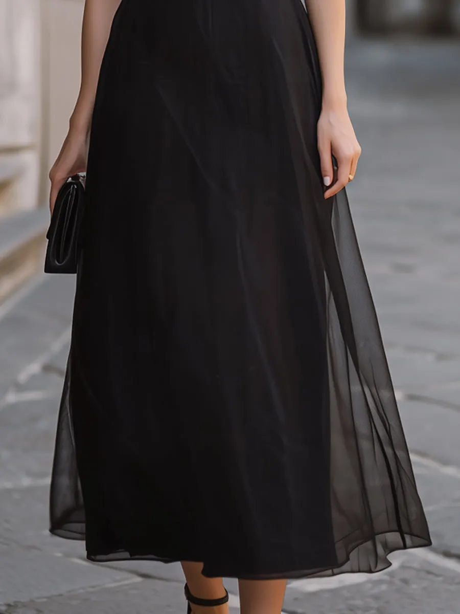 Sheer Puff Sleeve Square Neck Maxi Dress sold by Mooyius product image thumbnail 3