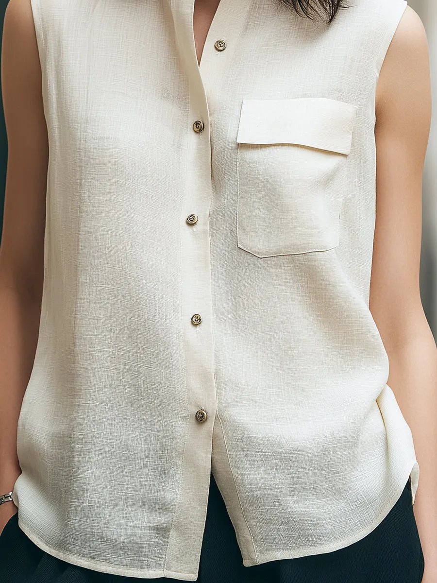 Sleeveless Stand Collar Utility Blouse sold by Mooyius product image thumbnail 4