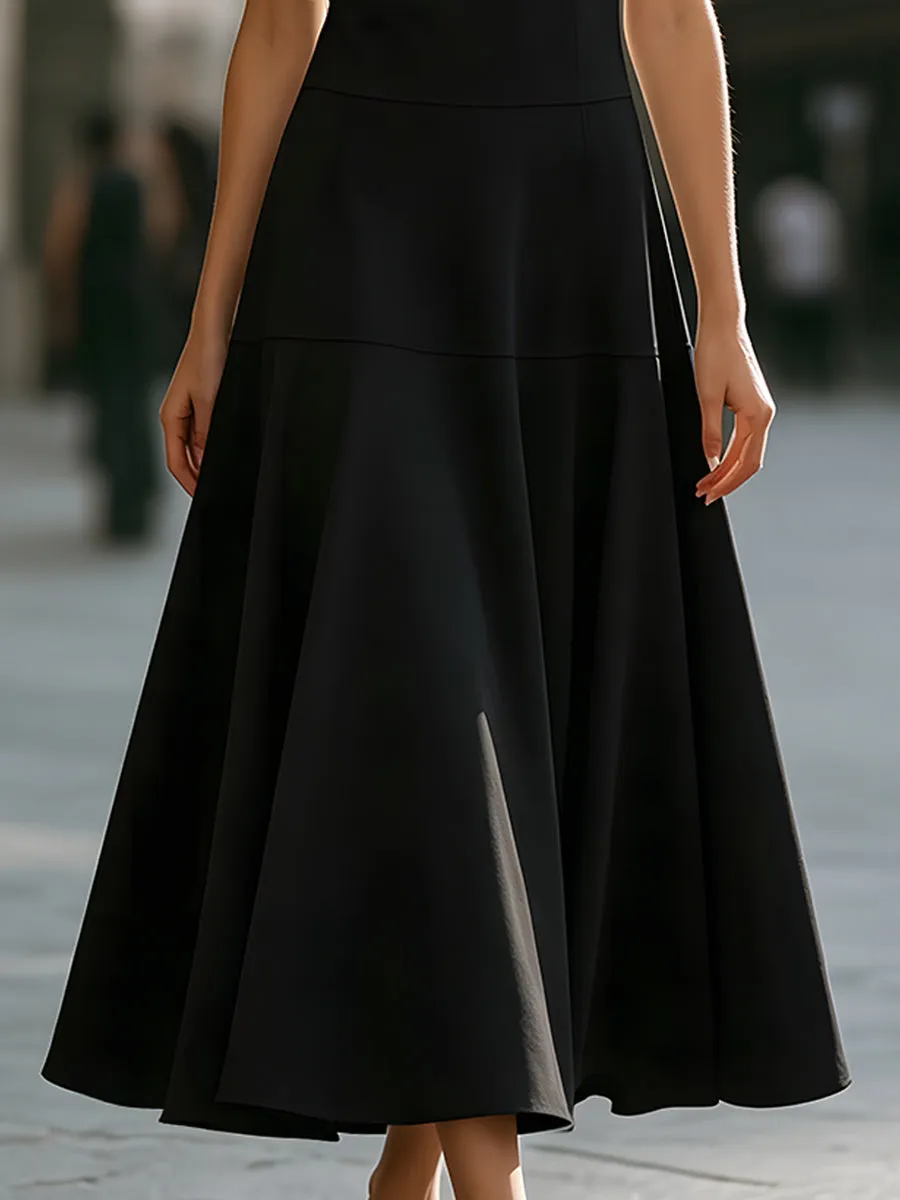 Minimalist Spaghetti Strap Tiered A-Line Midi Dress sold by Mooyius product image thumbnail 3