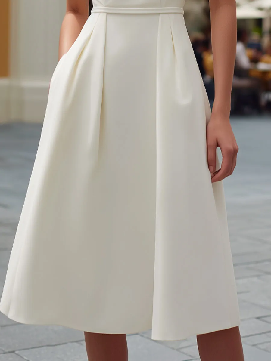 Elegant Halter Neck A-Line Midi Dress sold by Mooyius product image thumbnail 3