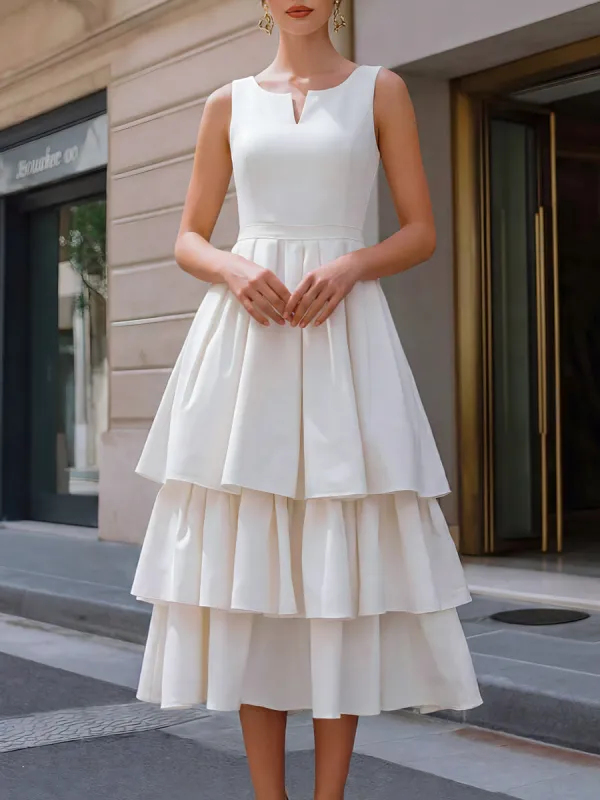 Sleeveless Tiered Ruffle Midi Dress made by Mooyius