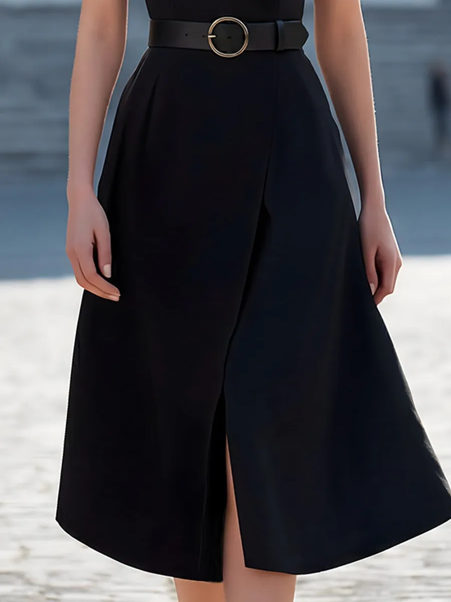 Sleeveless Wrap Waist Belted Midi Dress sold by Mooyius product image thumbnail 3