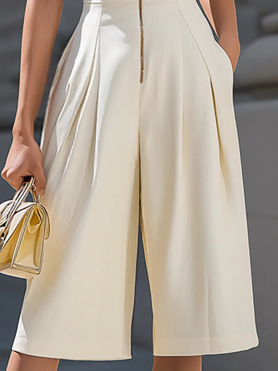 Sleeveless Front Zip Wide Leg Jumpsuit sold by Mooyius product image thumbnail 4