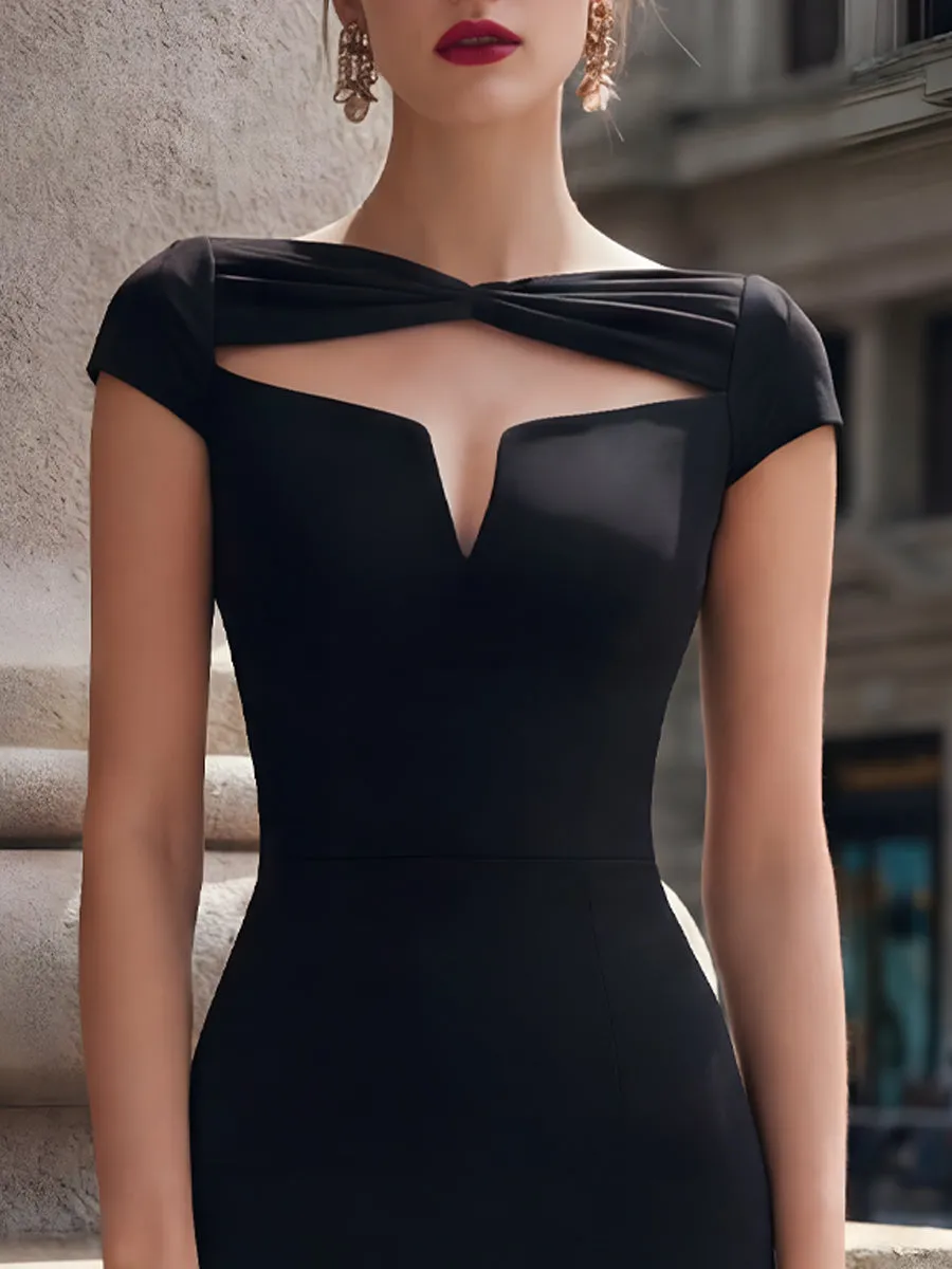 Sculpted Bow Neck Mini Dress sold by Mooyius product image thumbnail 2