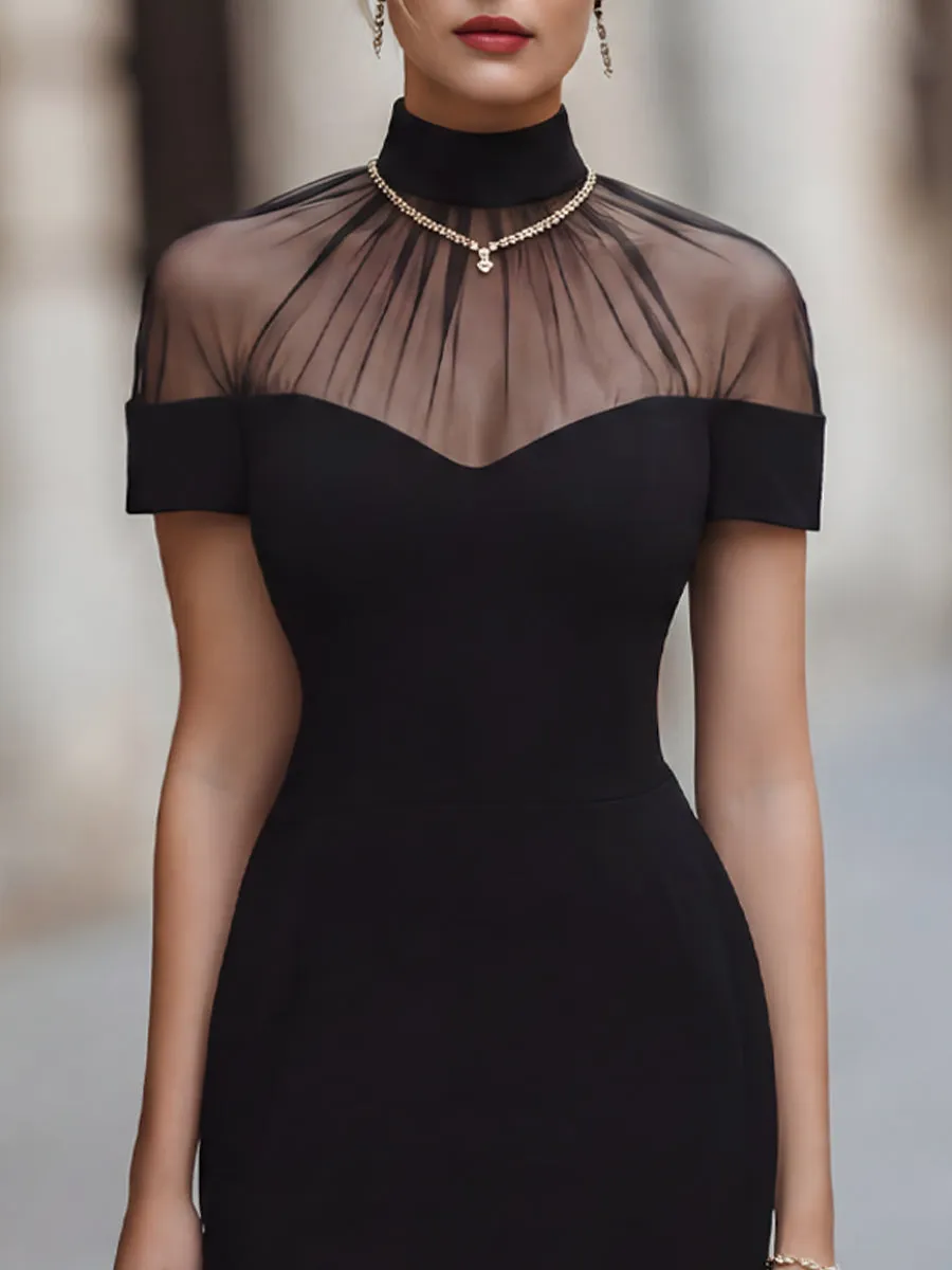 Sheer Illusion Off-Shoulder Mini Dress sold by Mooyius product image thumbnail 2