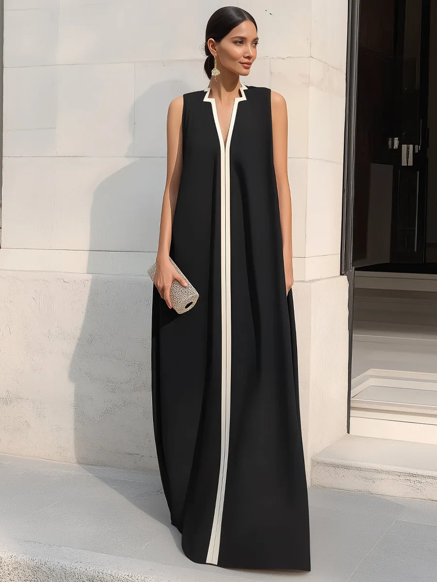 Sleeveless Maxi Dress With Contrasting Trim sold by Mooyius product image thumbnail 2
