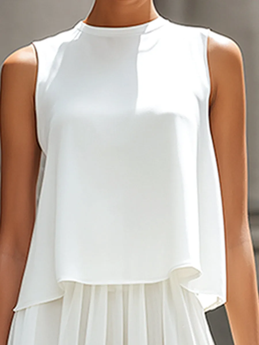 Layered Sleeveless Chiffon Top & Skirt Two-Piece Set sold by Mooyius product image thumbnail 2