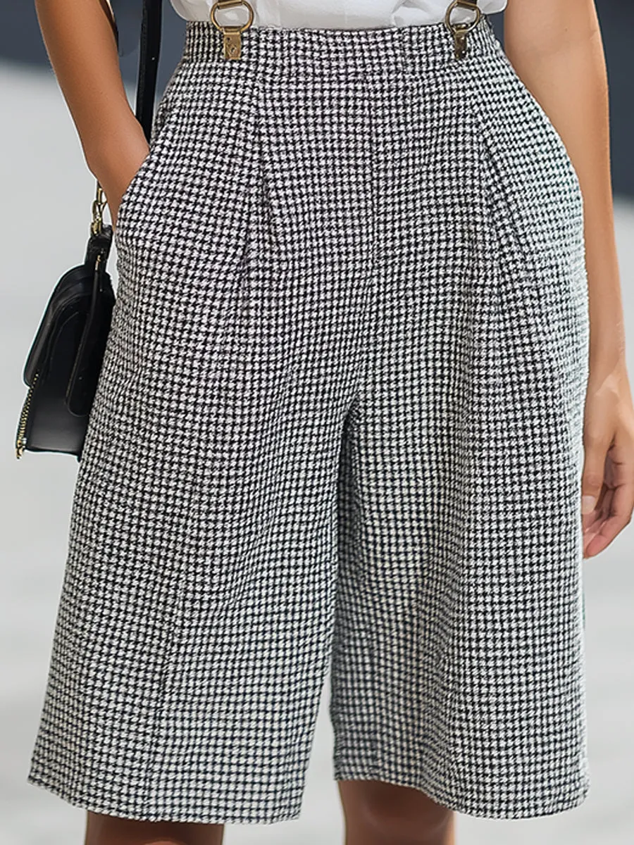 Houndstooth Suspender Shorts & V-Neck Tee Set sold by Mooyius product image thumbnail 3