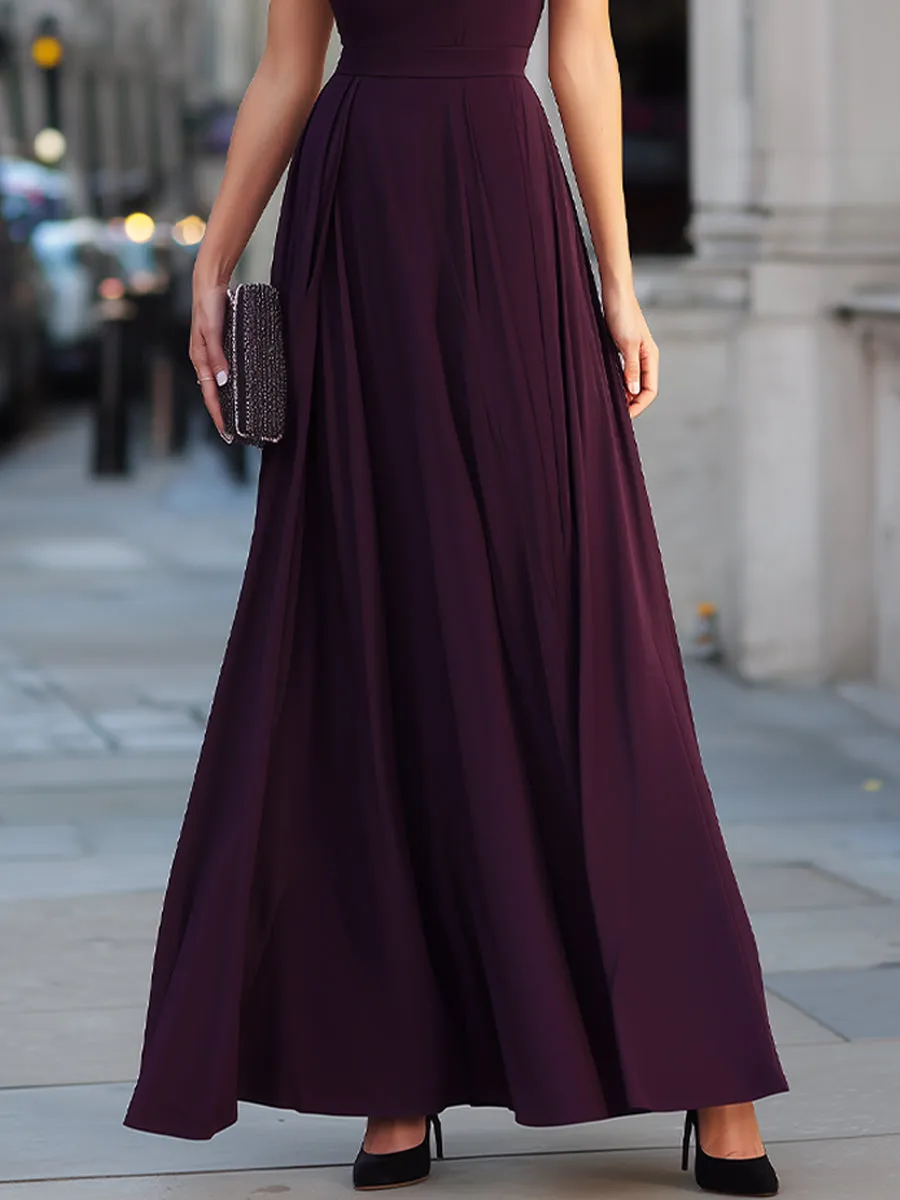 High Neck Pleated A-Line Maxi Dress sold by Mooyius product image thumbnail 4