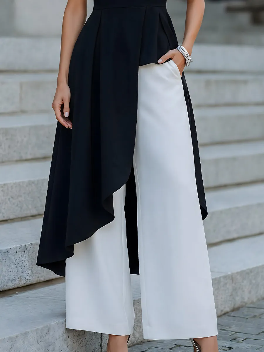 Asymmetric Overlay Top & Wide-Leg Pants Set sold by Mooyius product image thumbnail 3