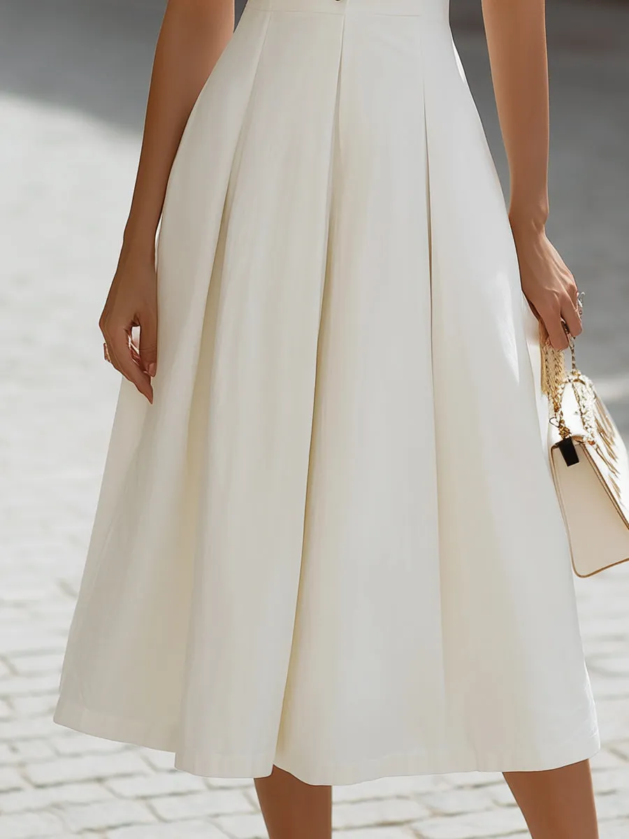 Elegant V-Neck Button-Front Midi Dress sold by Mooyius product image thumbnail 3