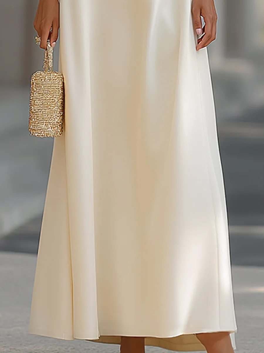 Sleeveless Mock Neck A-Line Midi Dress sold by Mooyius product image thumbnail 3