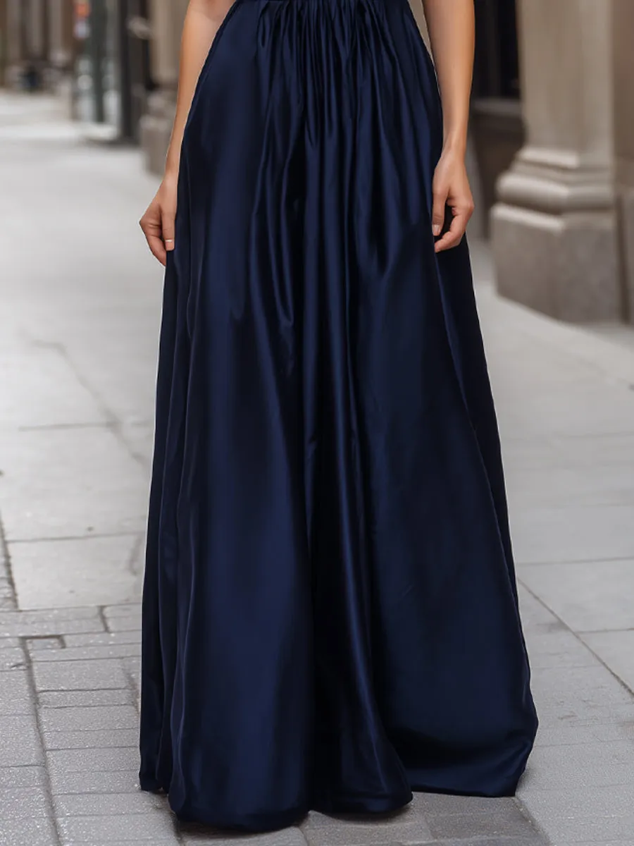 Elegant Halter Neck Satin Maxi Dress sold by Mooyius product image thumbnail 3