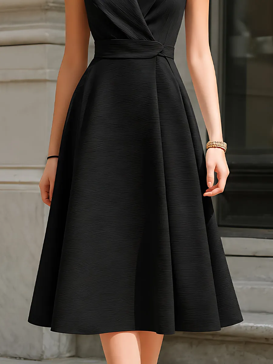 Elegant Textured Halter Midi Dress sold by Mooyius product image thumbnail 3