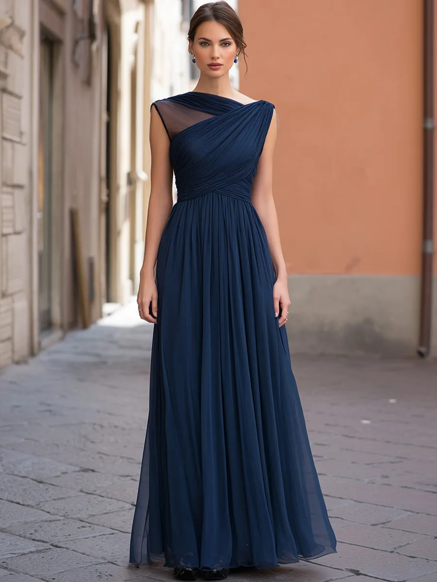 Asymmetric Pleated Overlay Maxi Dress sold by Mooyius product image thumbnail 2