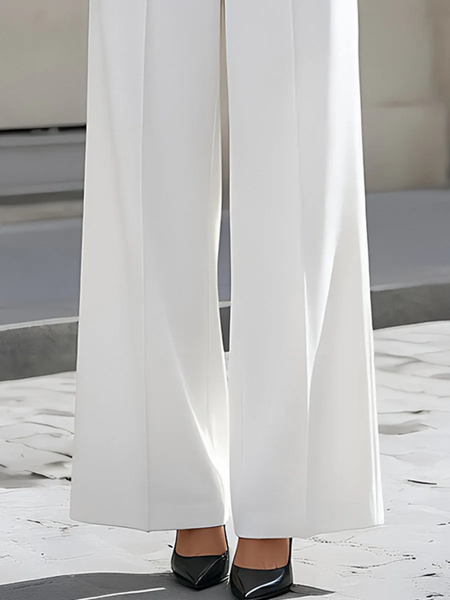 High Waist Front Crease Full-Length Wide Leg Suit Trousers sold by Mooyius product image thumbnail 3