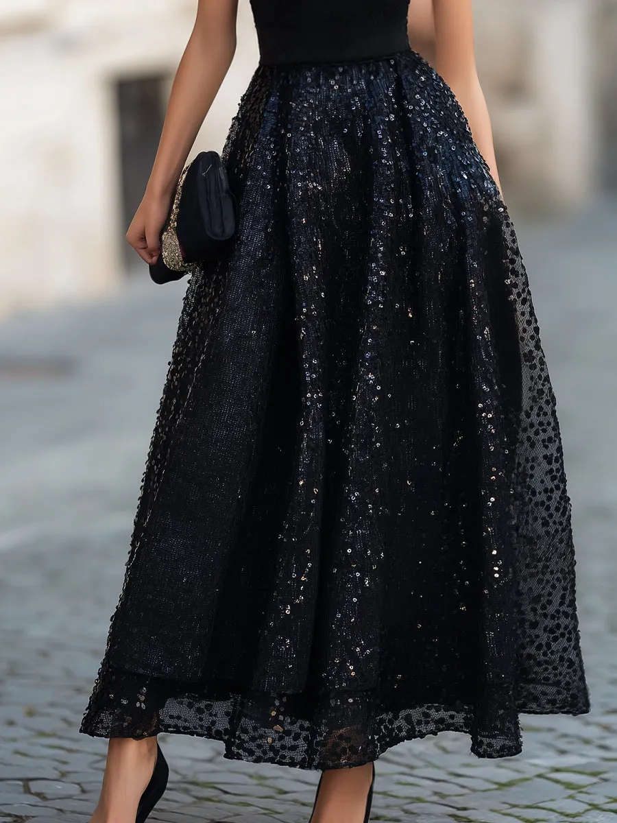 Sleeveless Sequin Skirt Evening Maxi Dress sold by Mooyius product image thumbnail 3