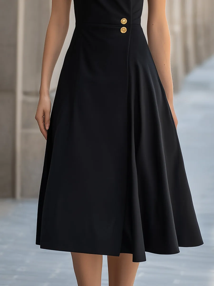 Asymmetric One-Shoulder Wrap Midi Dress sold by Mooyius product image thumbnail 3