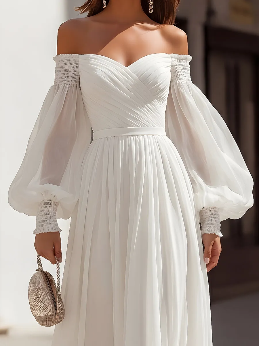 Romantic Off-Shoulder Maxi Gown sold by Mooyius product image thumbnail 2
