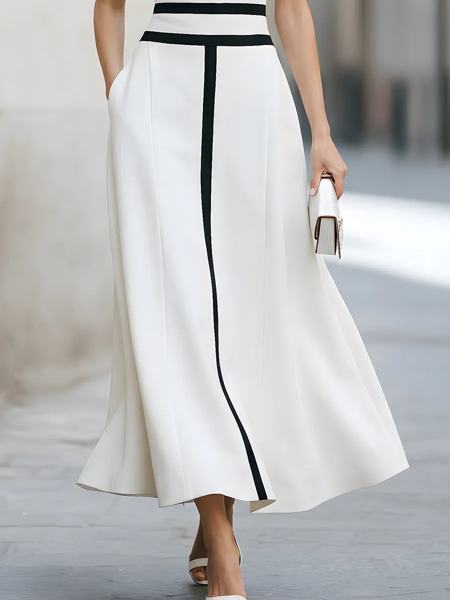 Color-blocked Striped Sleeveless Boat Neck Dress sold by Mooyius product image thumbnail 3