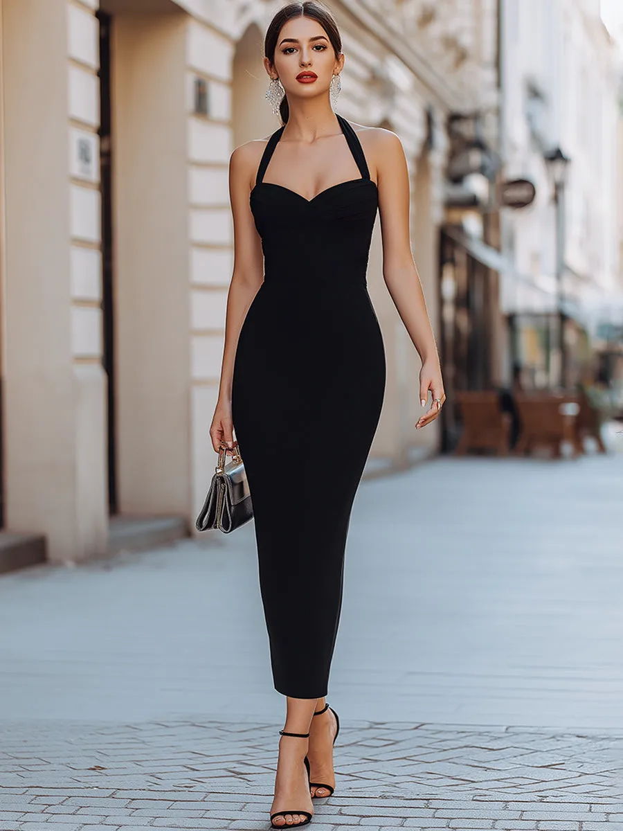 Chic Halter Neck Bodycon Midi Dress sold by Mooyius product image thumbnail 2