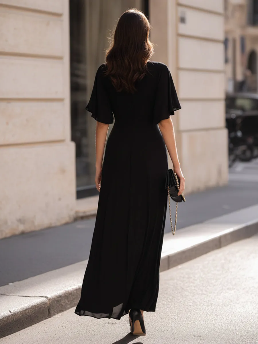 Elegant Chiffon Draped Evening Gown sold by Mooyius product image thumbnail 5