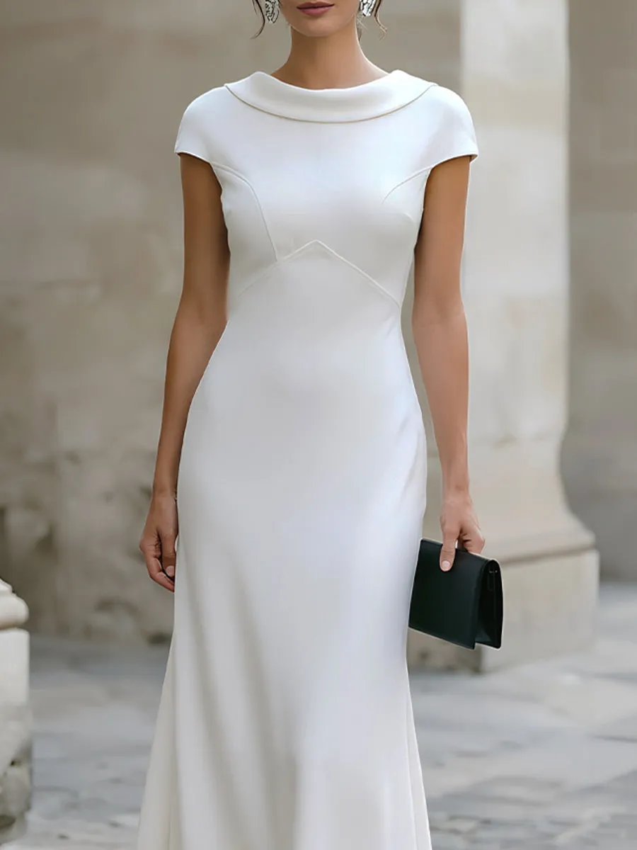 Cowl Neck Cap Sleeve Flared Maxi Dress sold by Mooyius product image thumbnail 3