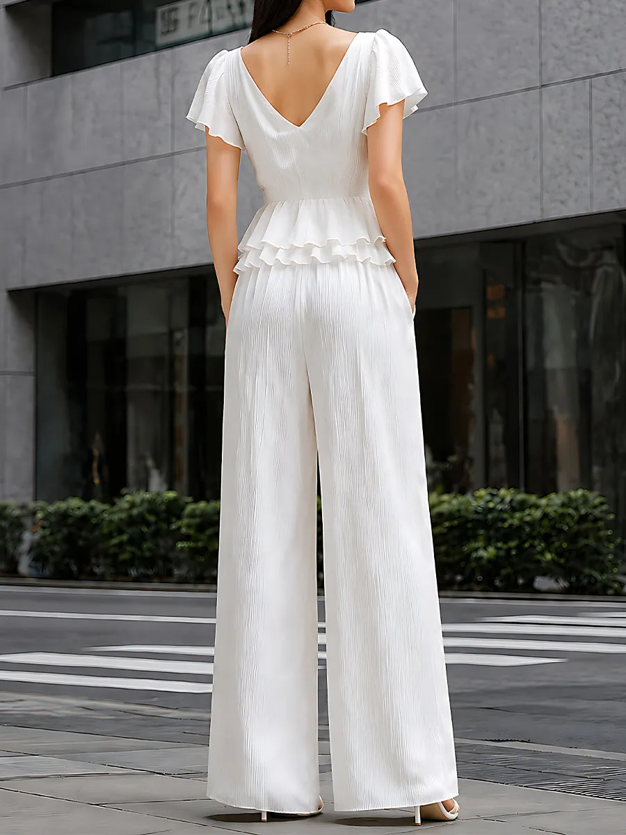 Elegant Chiffon Wide-Leg Jumpsuit sold by Mooyius product image thumbnail 4