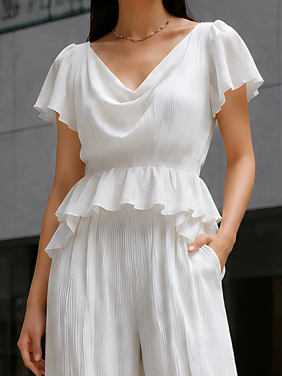 Elegant Chiffon Wide-Leg Jumpsuit sold by Mooyius product image thumbnail 2