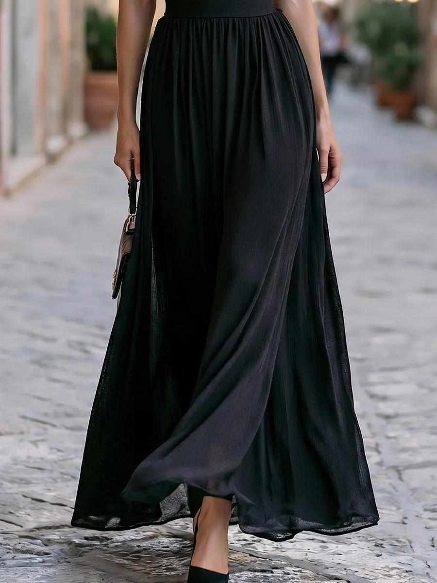 V-Neck Lace Trim Maxi Dress With Flutter Sleeves sold by Mooyius product image thumbnail 3