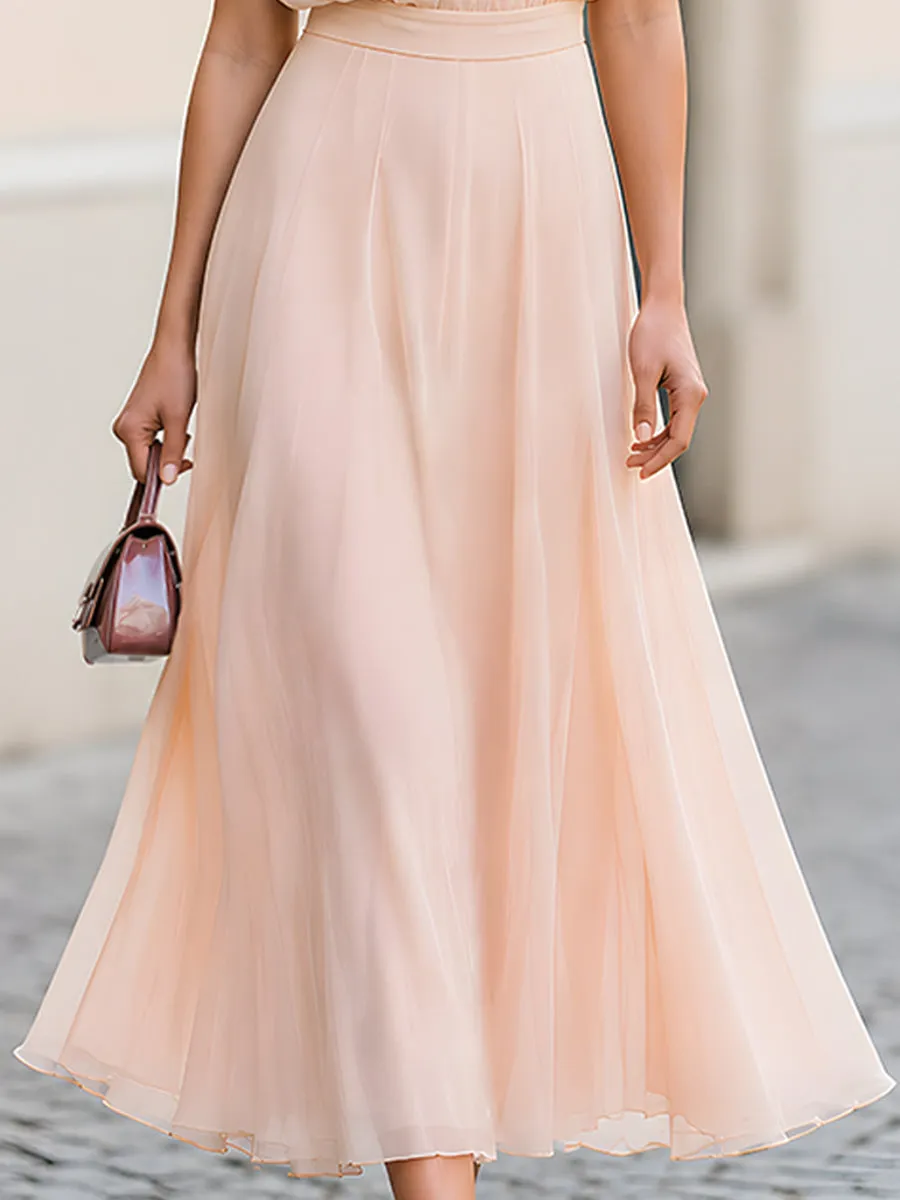 Sleeveless Collared Chiffon Maxi Dress With Flowing A-Line Skirt sold by Mooyius product image thumbnail 4